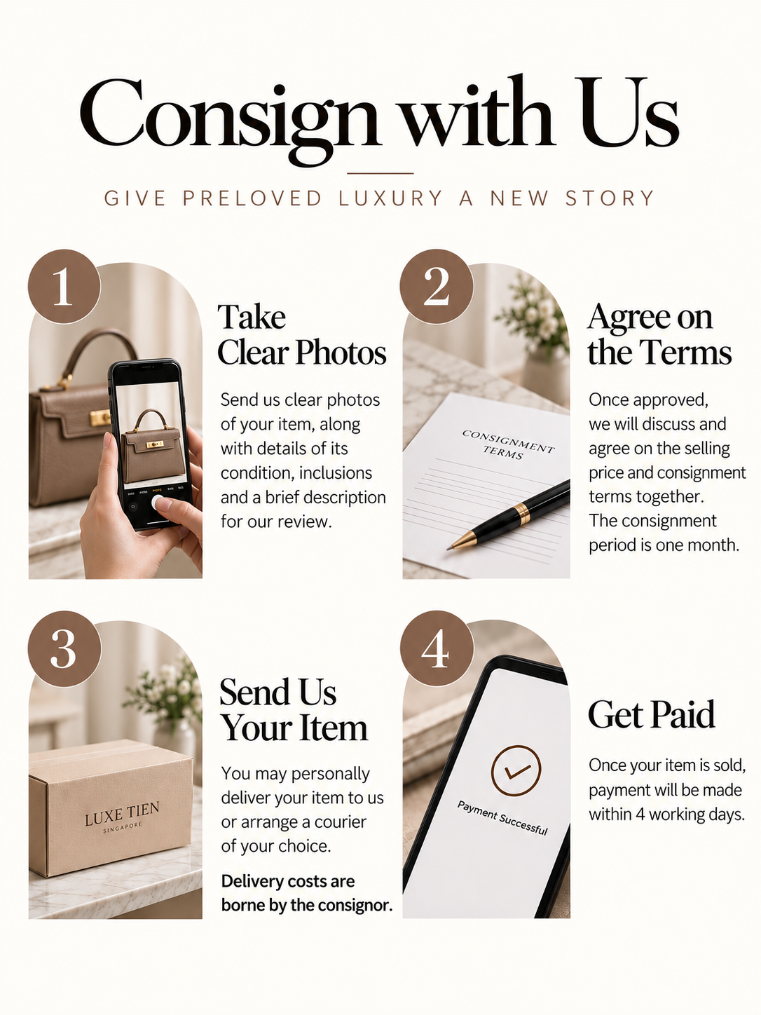Consign your bags to us