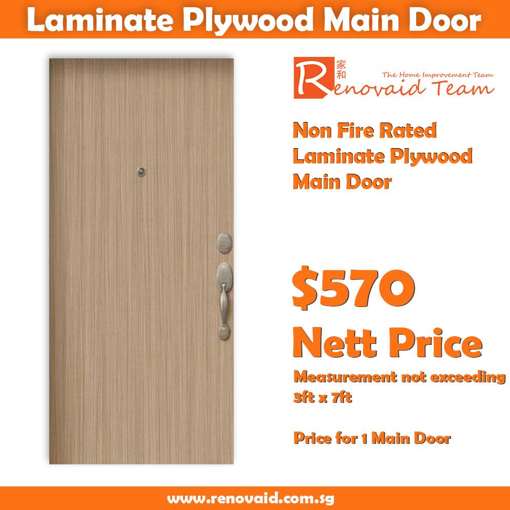 Laminate Main Door for HDB (Single Leaf not exceeding 3ft x 7ft)