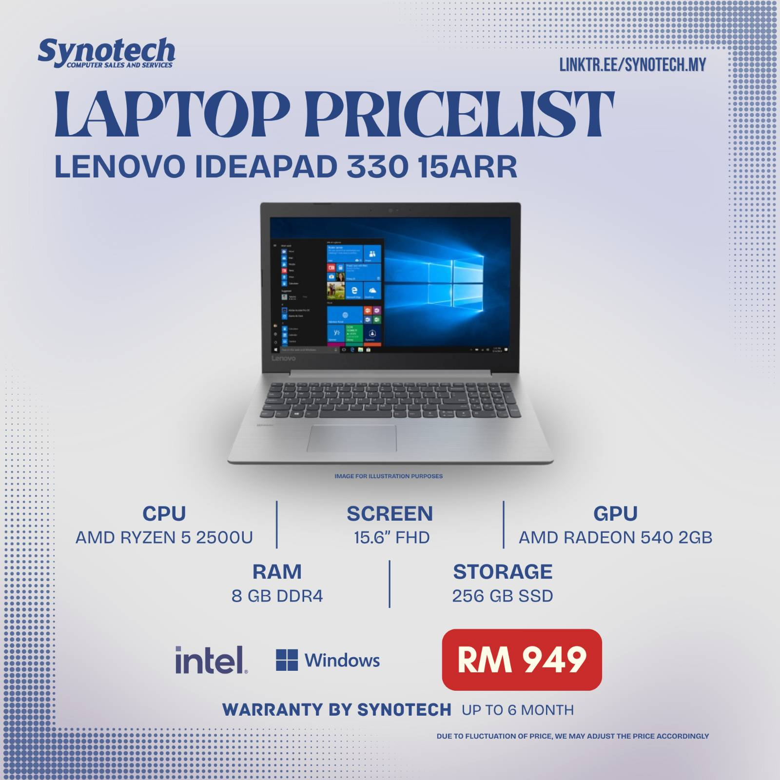 LENOVO IDEAPAD 330 15ARR (USED)