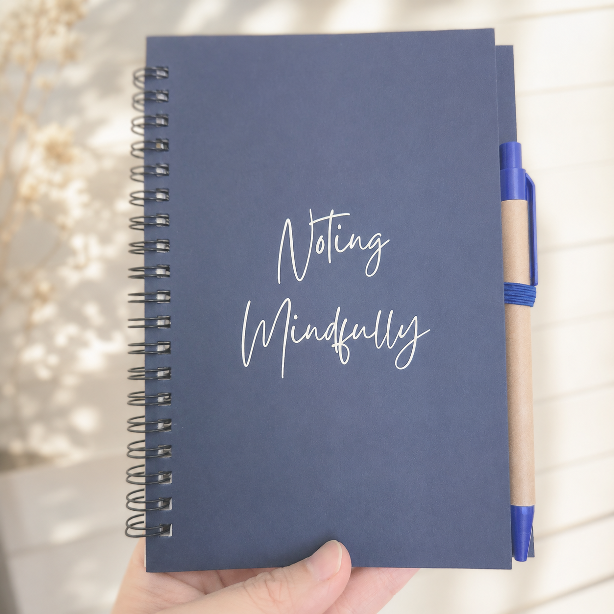 A Clean Minimalist Journal with Inspiring Mindfulness Quote Mindful Message Notebook With Pen