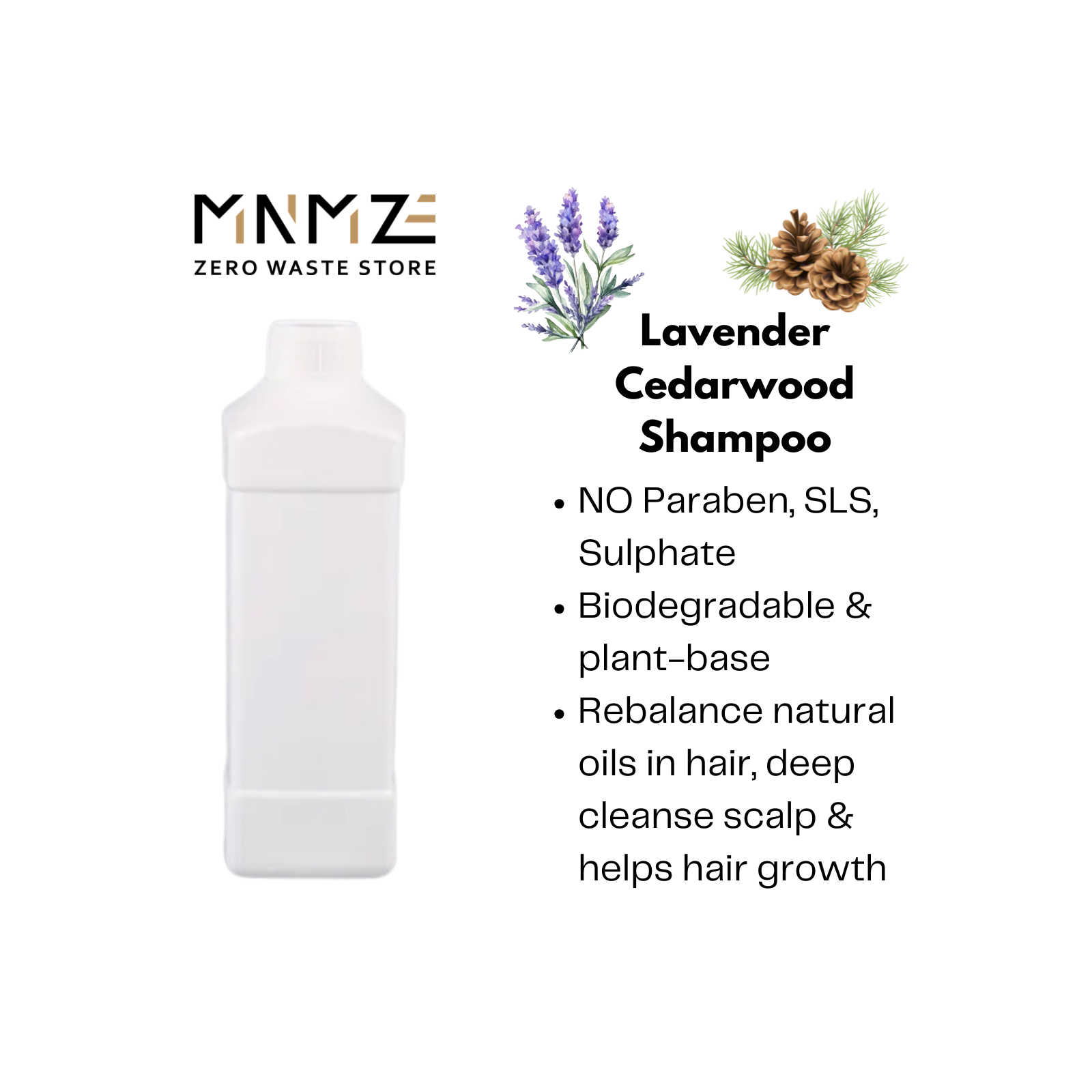 Lavender Cedarwood Shampoo (SLS & Paraben FREE) 1 Litre
