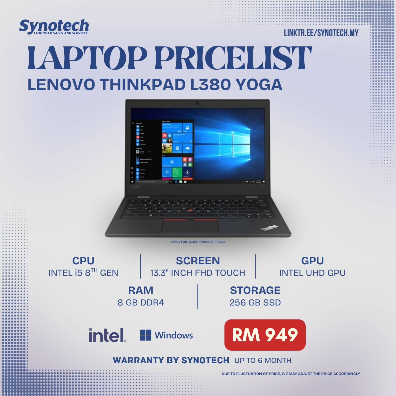 LENOVO THINKPAD L380 YOGA (USED)