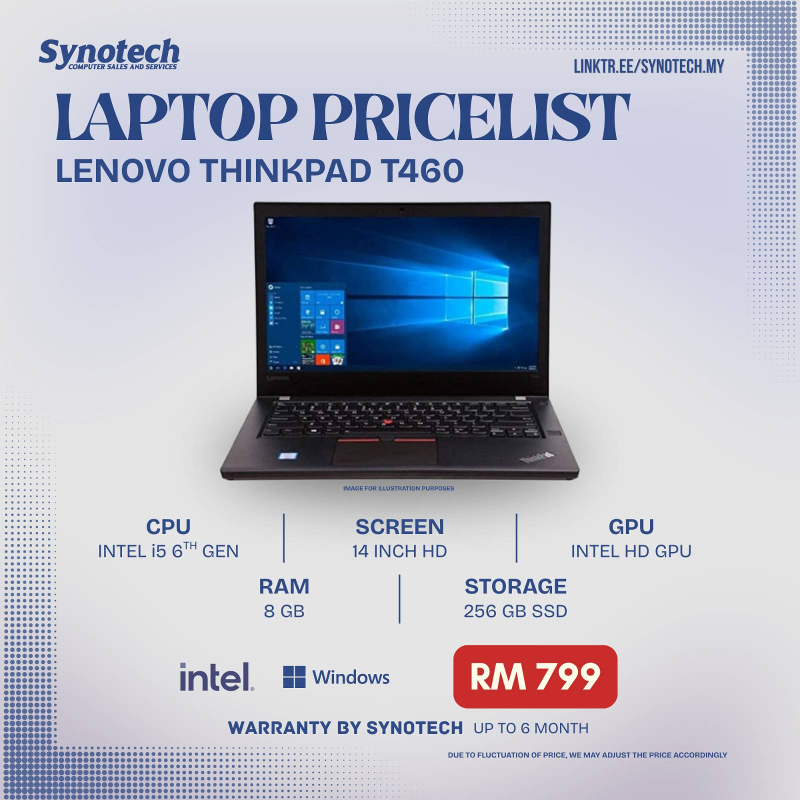 LENOVO THINKPAD T460 (USED)
