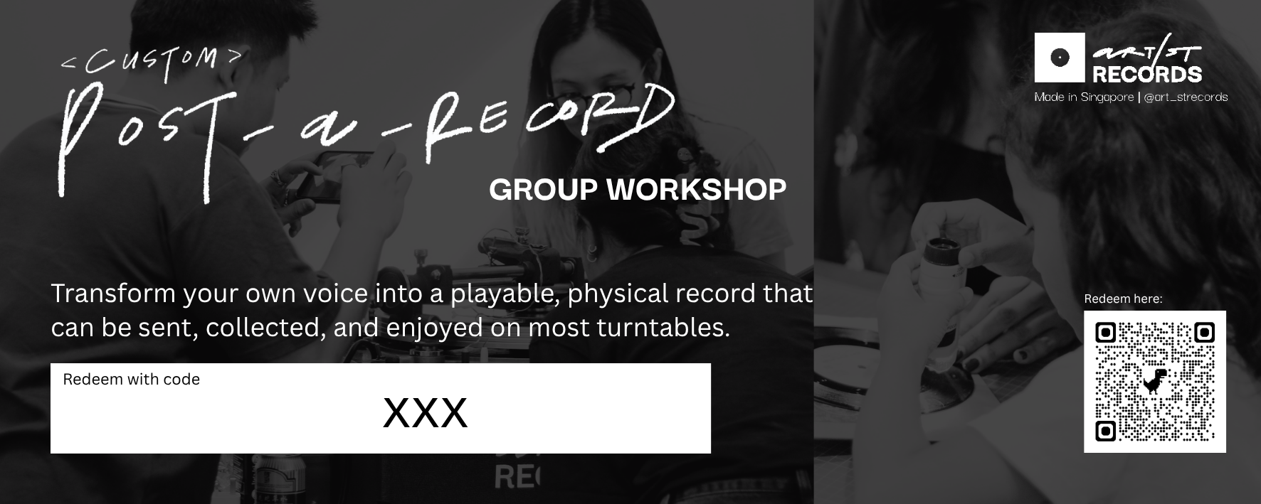 GIFT VOUCHER: Custom Post-a-Record - Group Workshop (General)