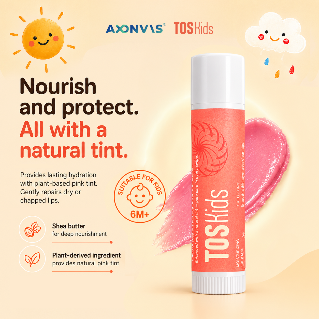 TOS Kids PureTint Organic Lip Balm
