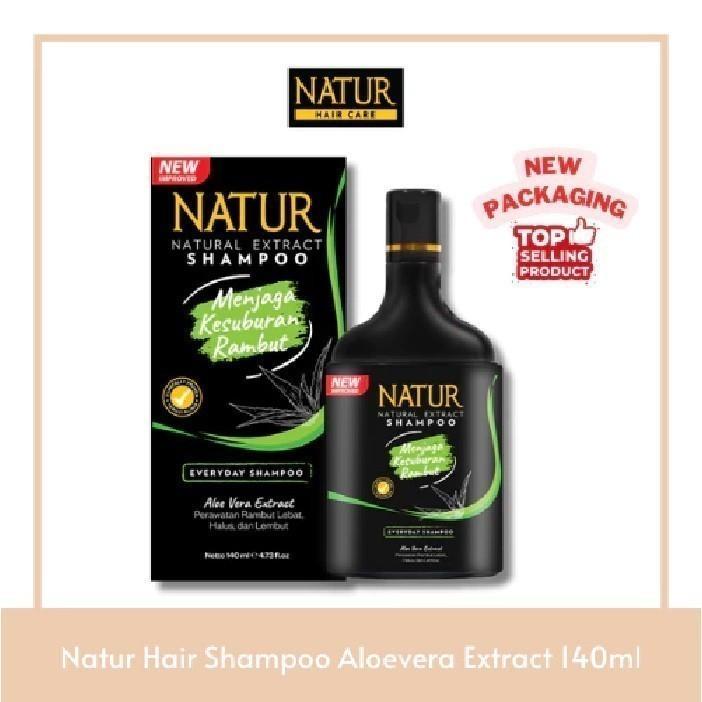 NATUR Shampoo Aloe Vera / Ginseng Extract 80ML | 140ML | 270ML - Perawatan Rambut Anti Rontok dan Ketombe
