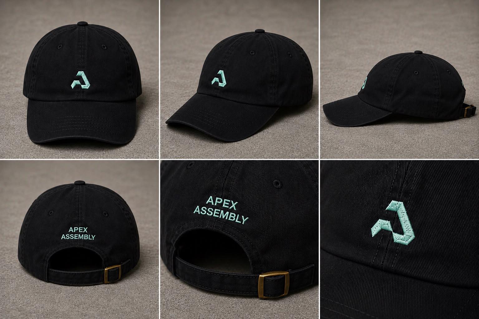 Black Cap with Teal Logo