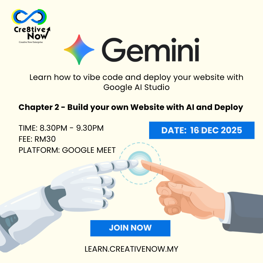 [ONLINE] 16 DEC 2025 Build Website with AI and Deploy (English)