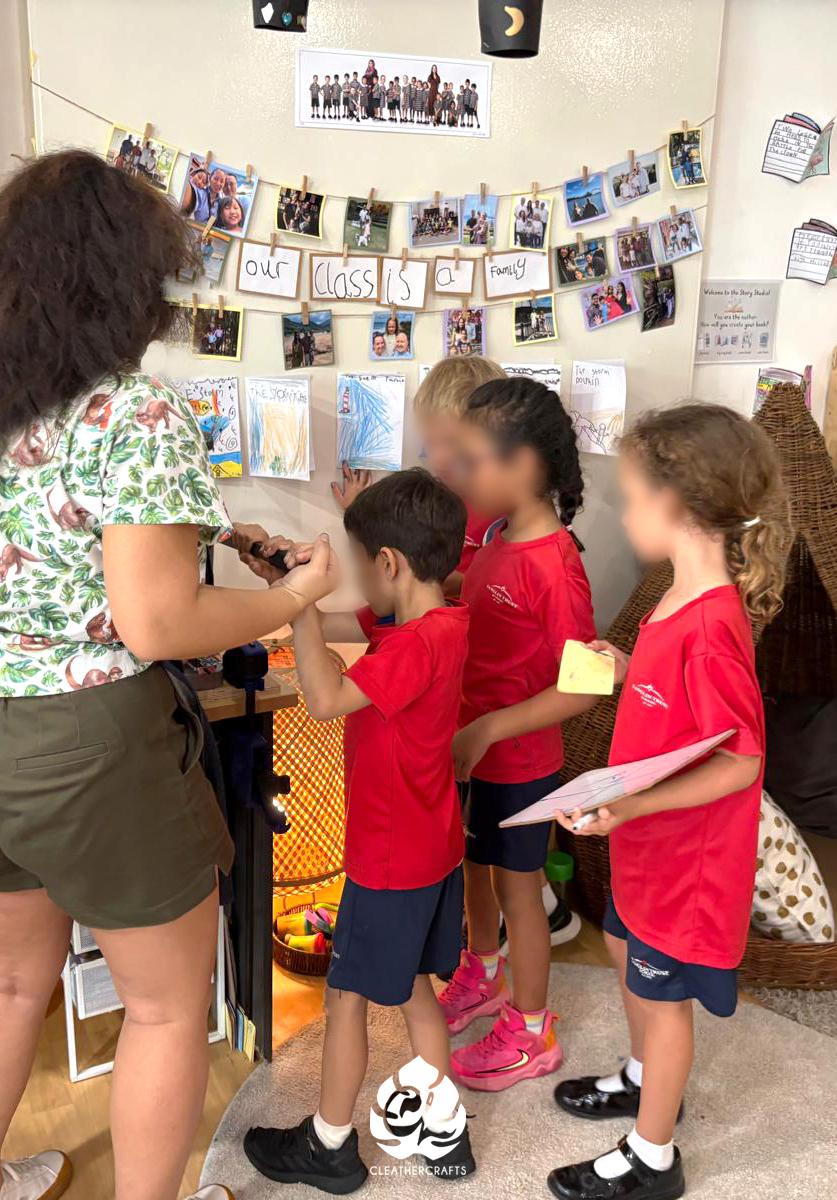 Excited kids intrigued at the process