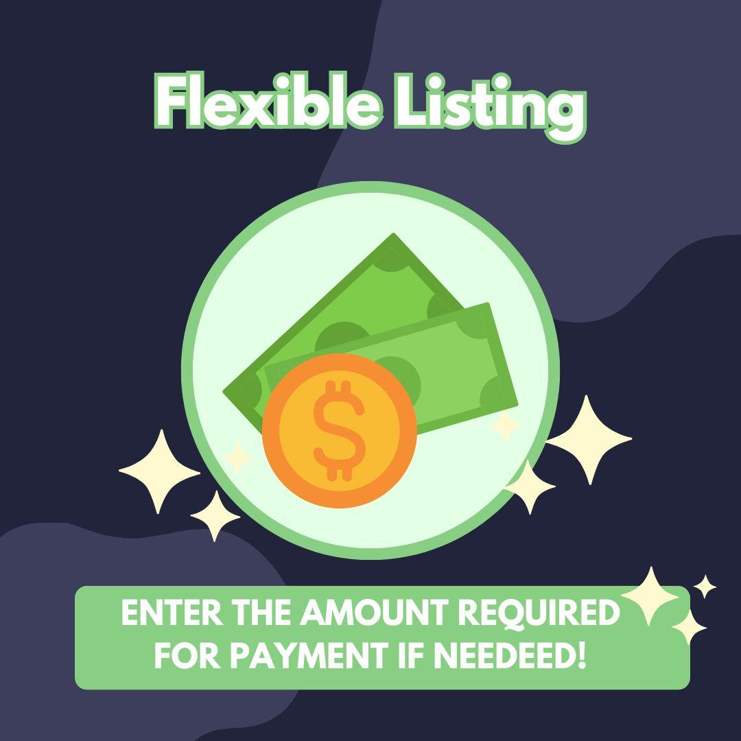 Flexible Listing/Tip Jar