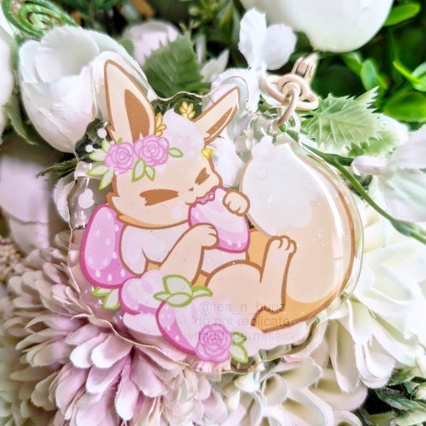 Strawberries and Cream Keychain