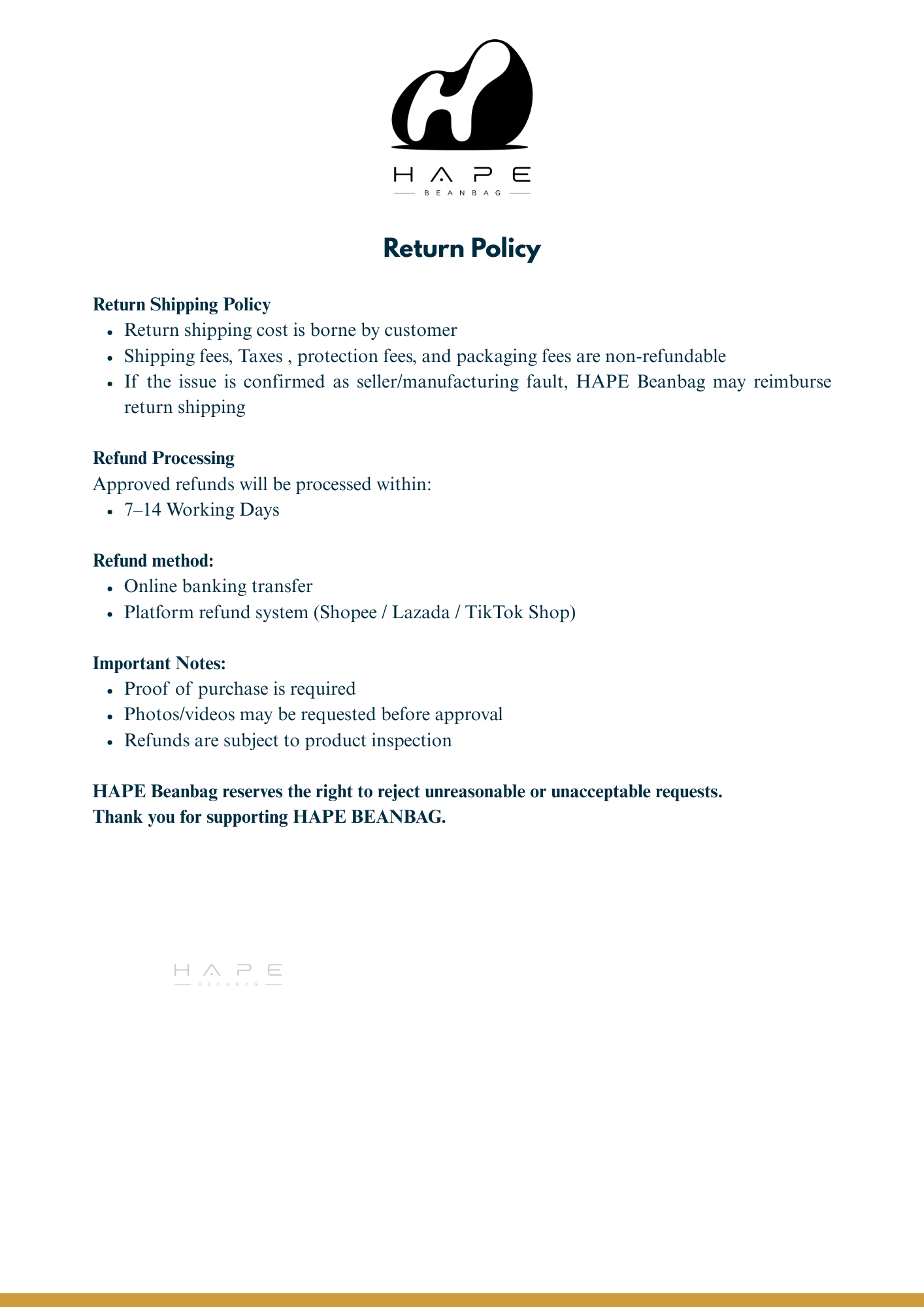 Exchange policy