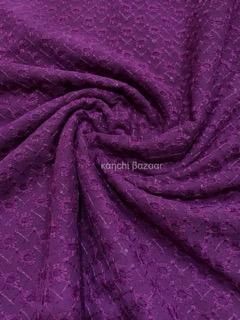 Dark Purple Chikankari Gerogette Material