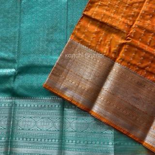 Orange & Turqoise with Silver Border