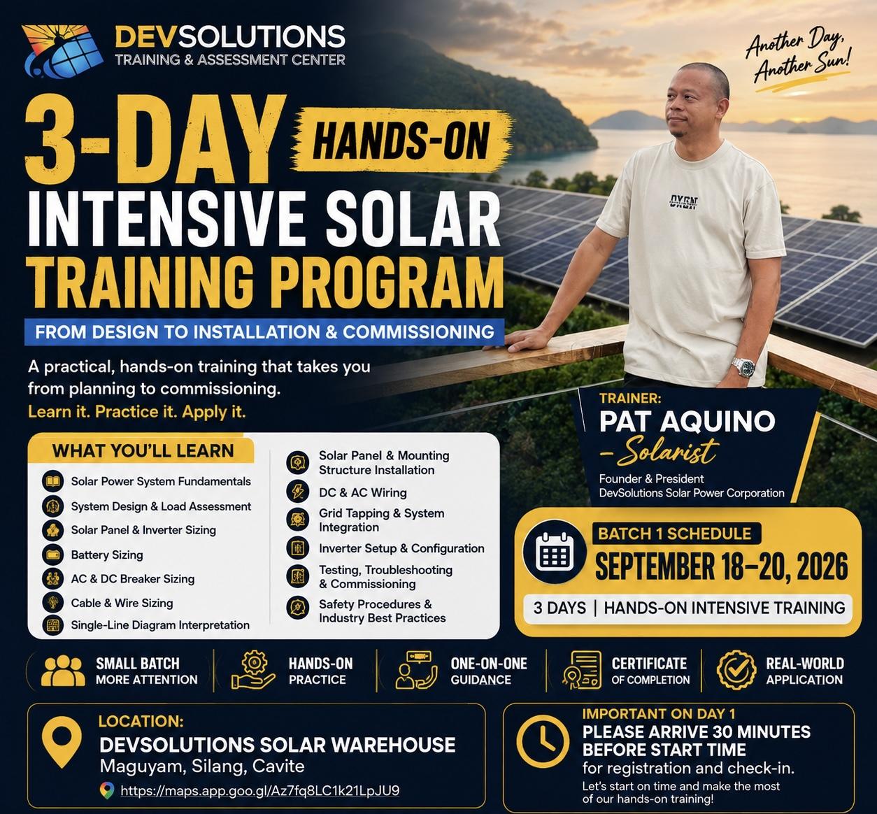 3-Day Intensive Hybrid Solar Training w/ Pat Aquino Solarist
