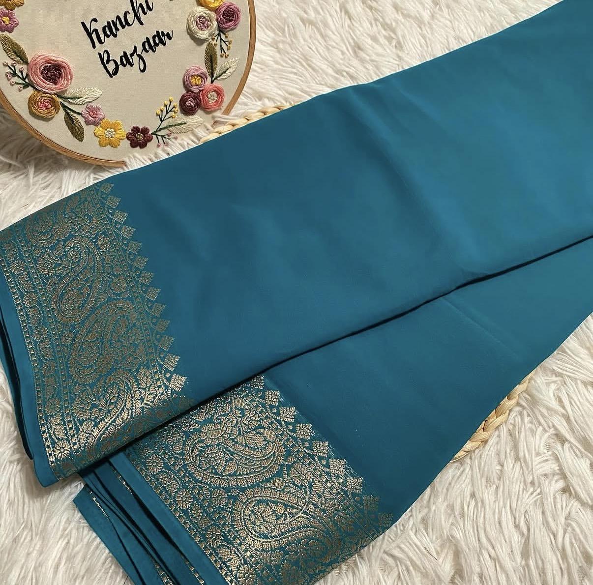 Georgette Large Border Saree