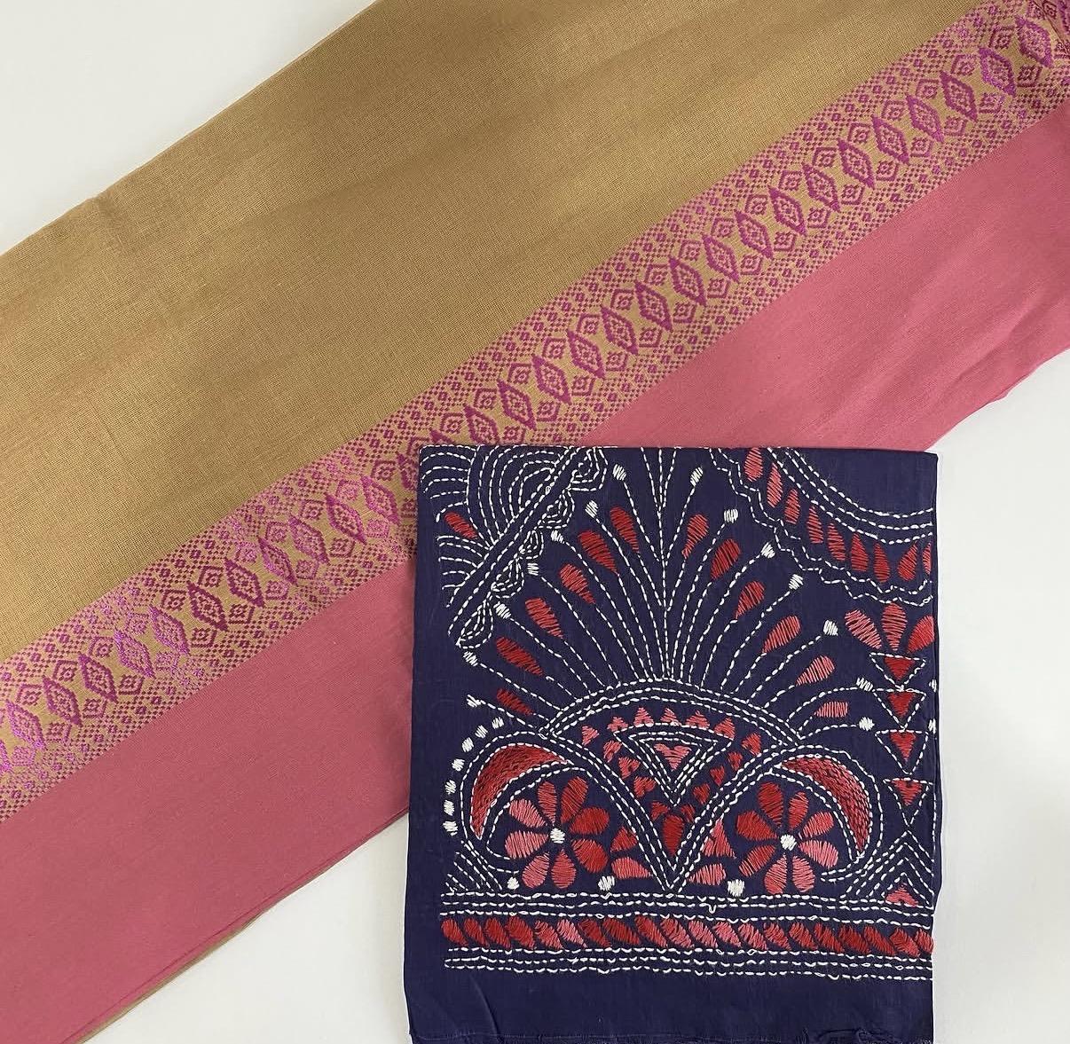 Bengal Cotton with Kantha Blouse