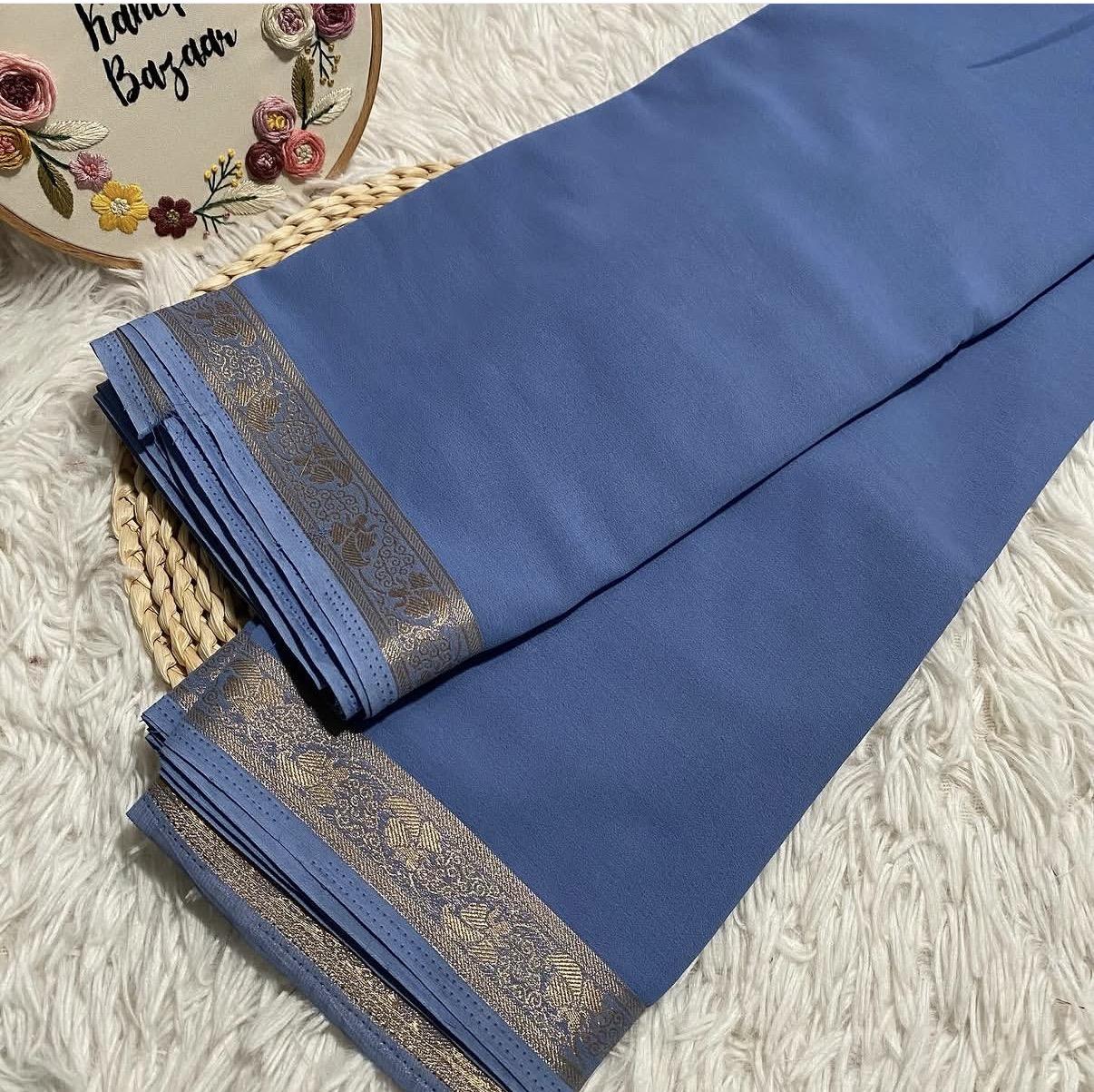 Georgette Small Border Saree