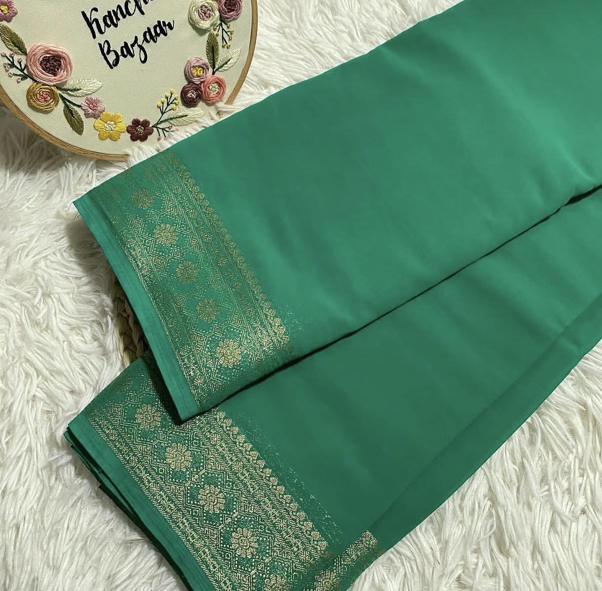 Georgette Medium Border Saree