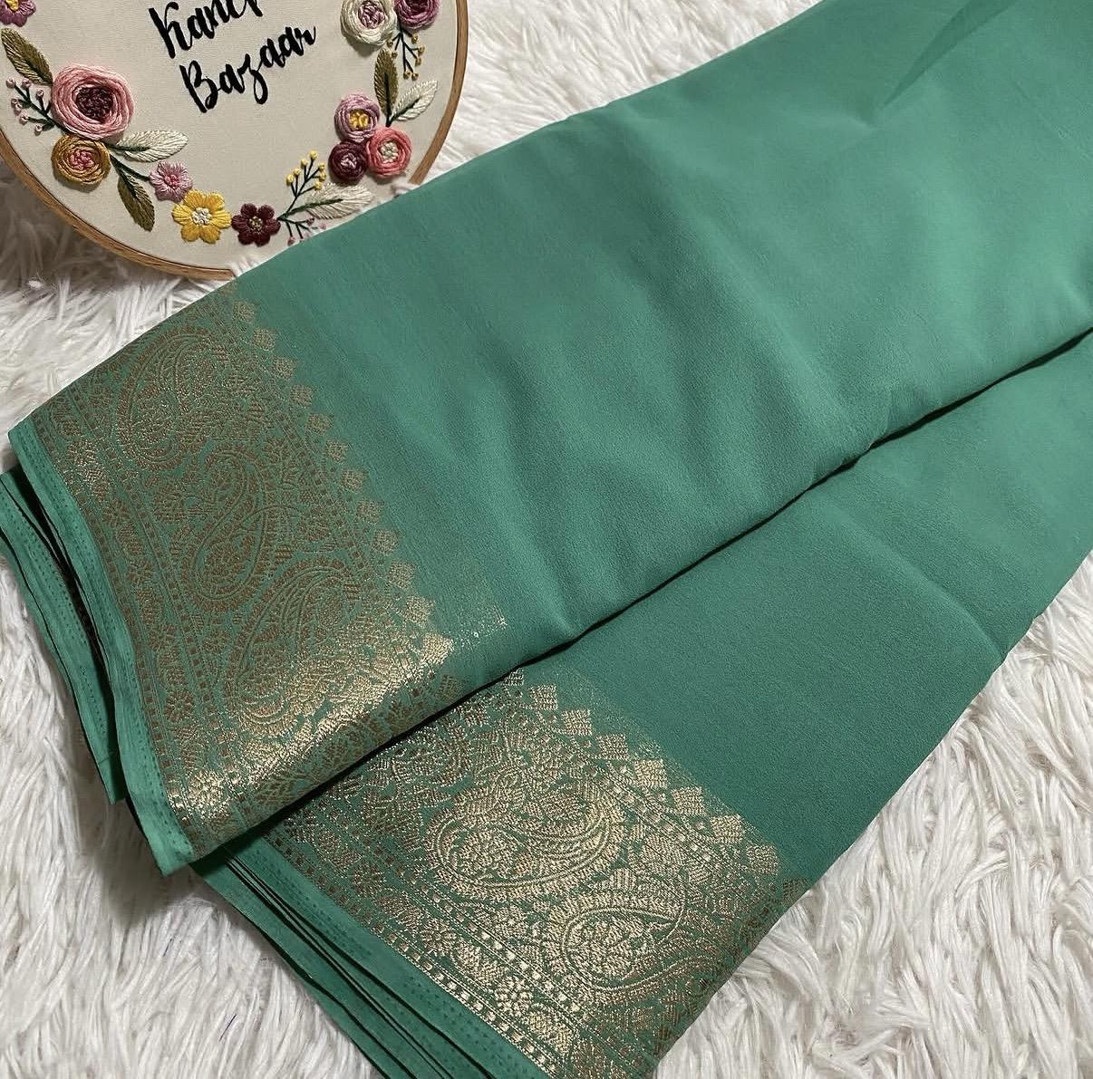 Georgette Large Border Saree