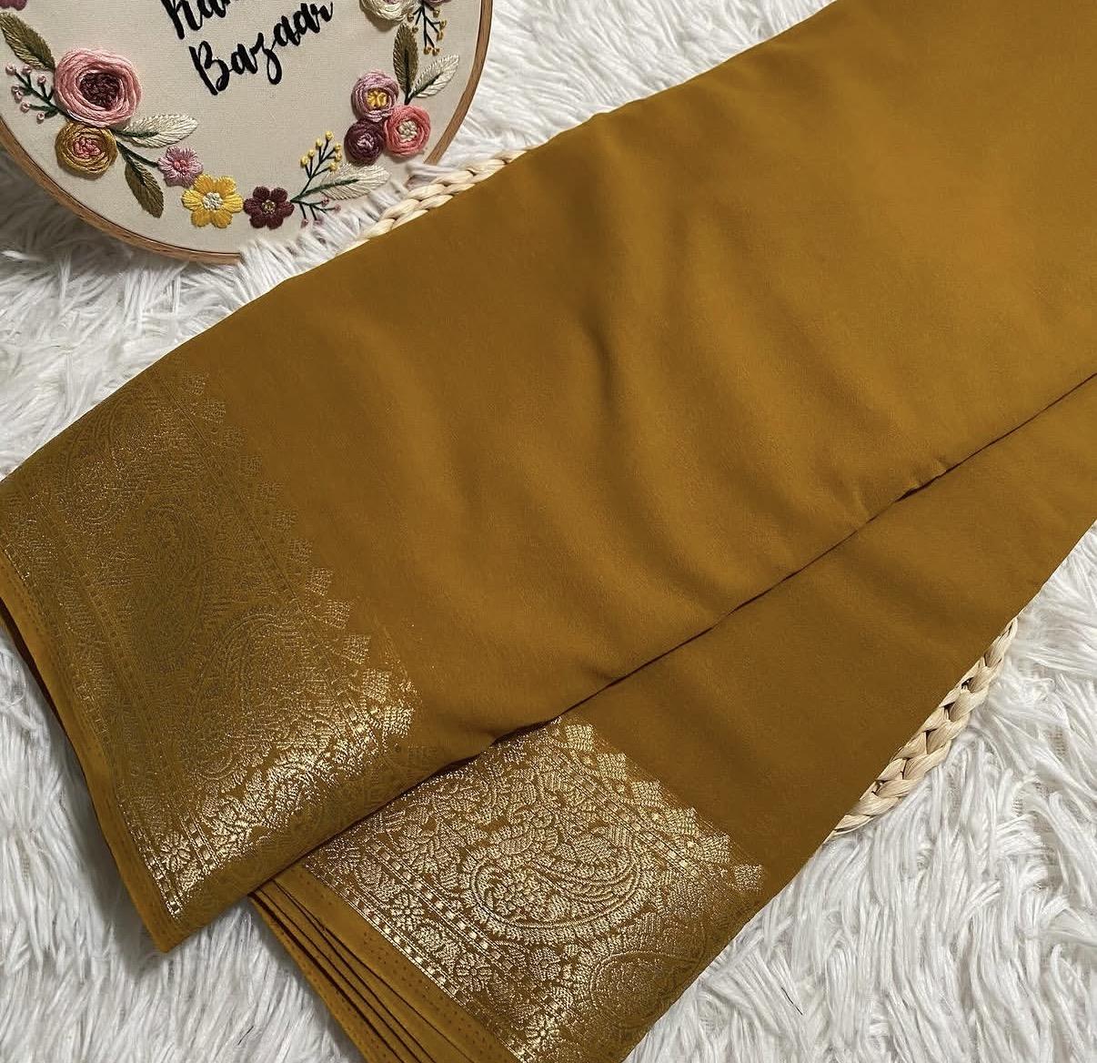Georgette Large Border Saree