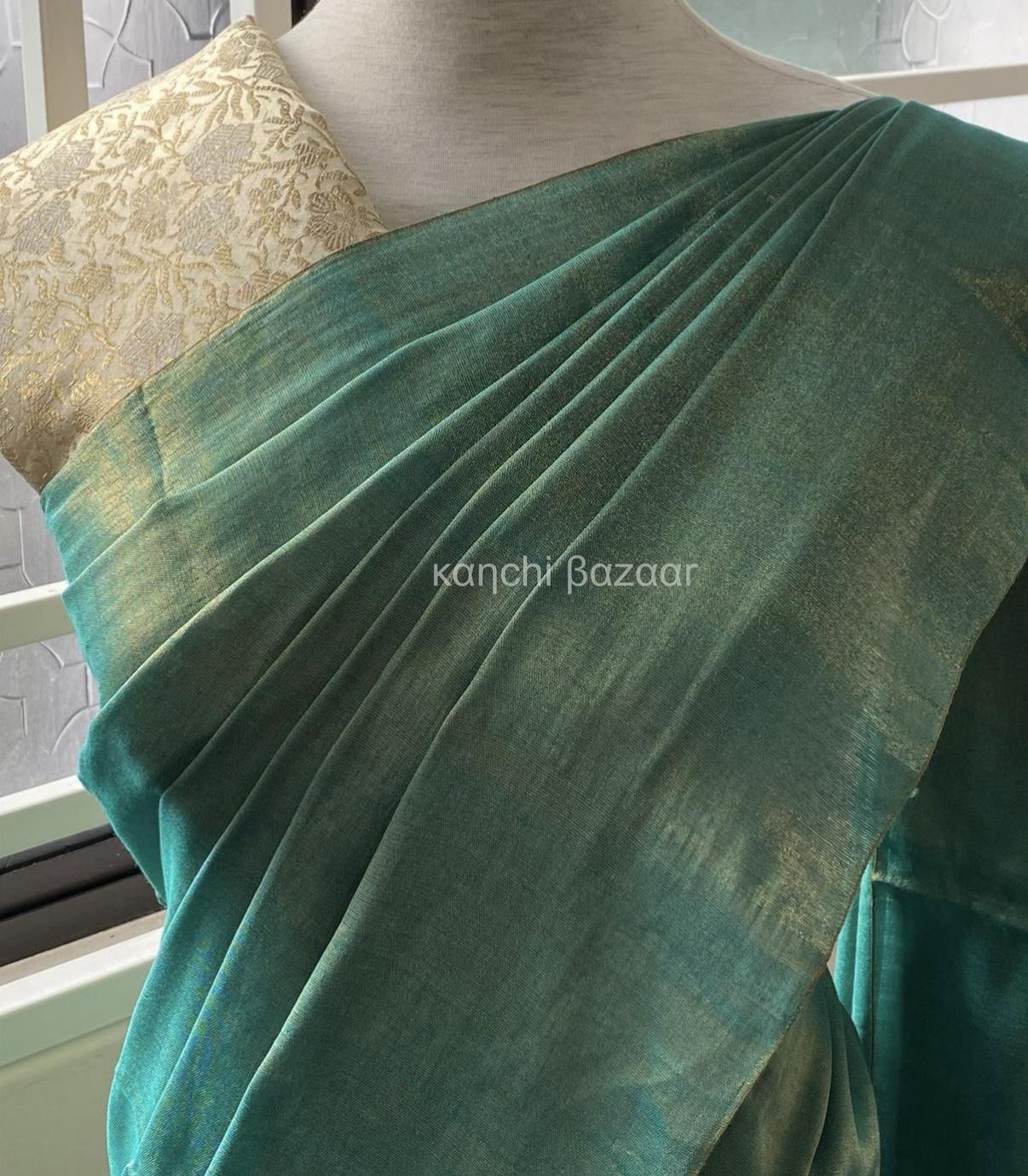 Jungle Green Tissue Saree