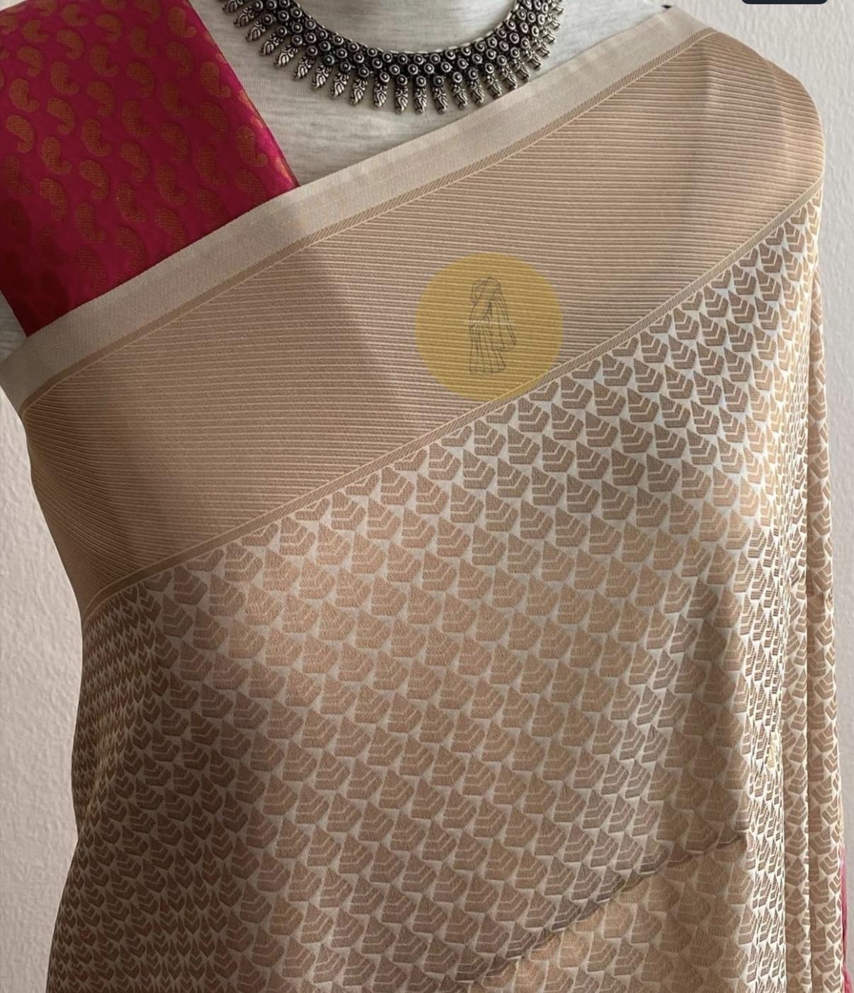 Gold & Red Kubera Pattu