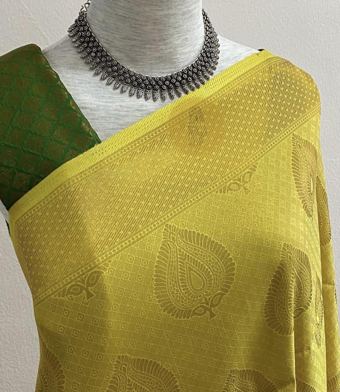 Yellow & Green Kubera Pattu