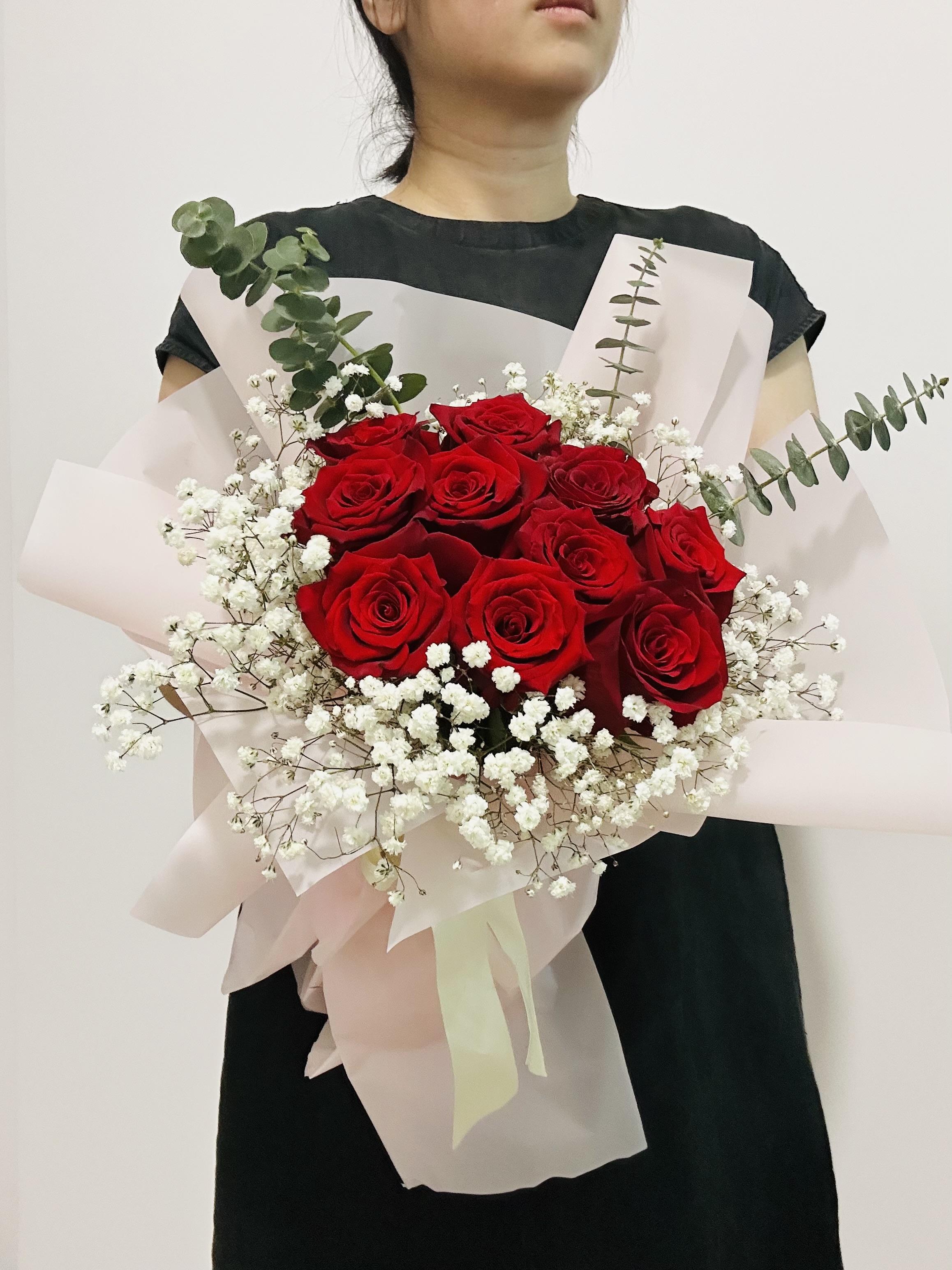 Burgundy Red Rose Love's Embrace