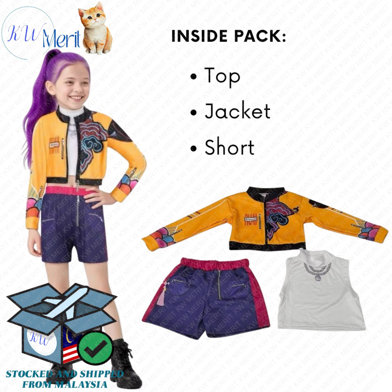 KPop Demon Hunters Mira Rumi Zoey Outfits Movie Cosplay Costume Virtual Idol Movie Cosplay for Girls Kids Halloween