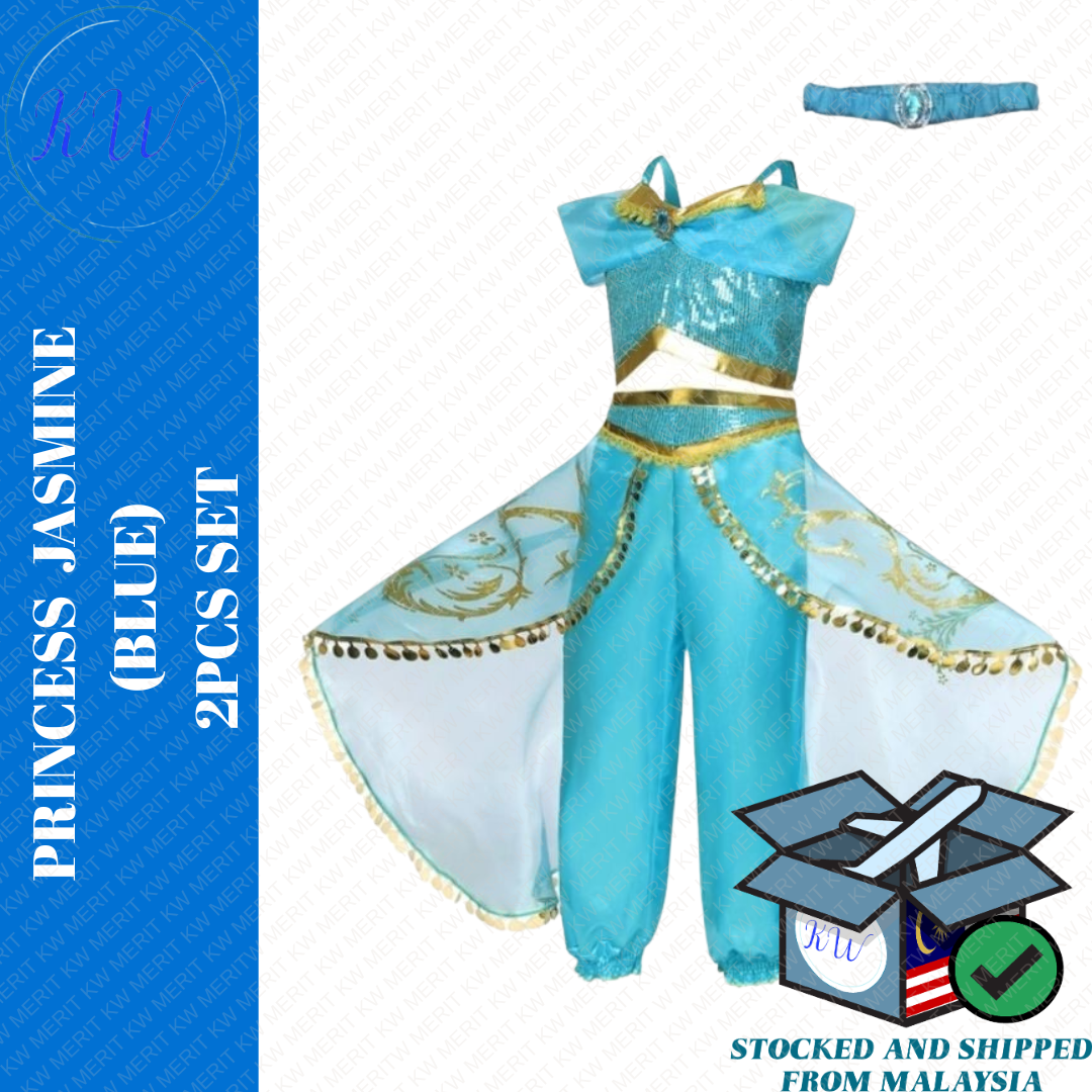 Princess Jasmine Kids Costumes Cosplay Blue