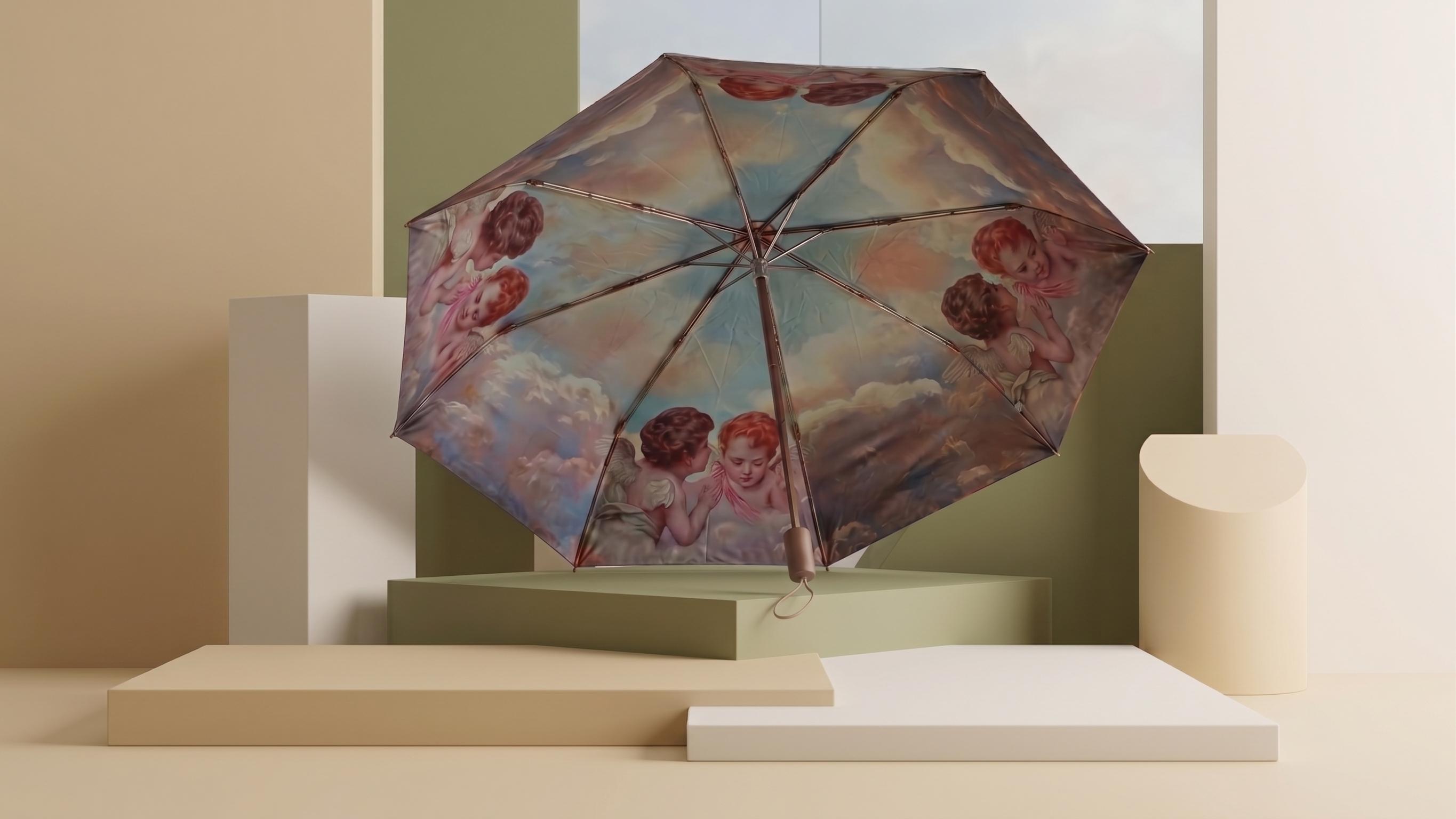 "My Faith is My Shelter" Dual-Canopy Compact Umbrella