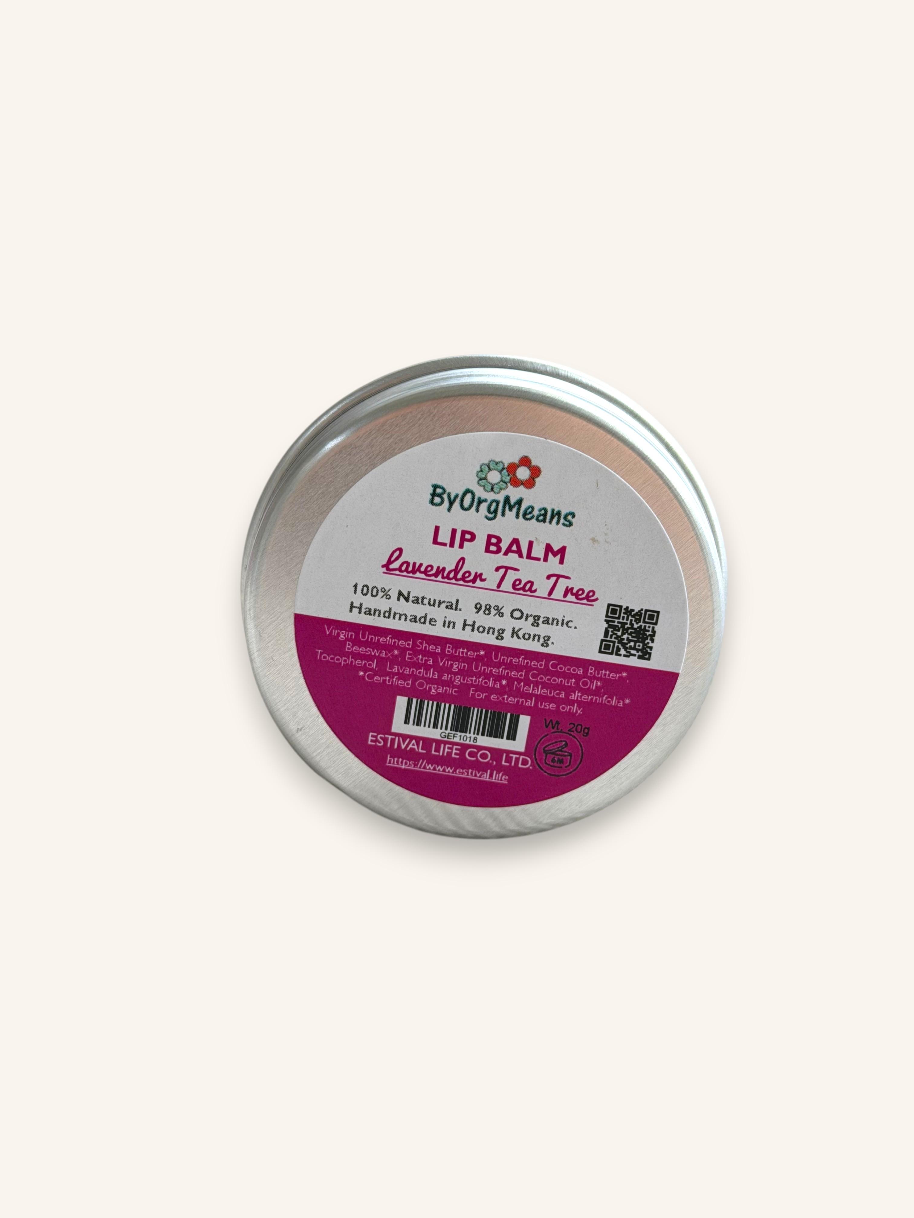 ByOrgMeans Organic Lip Balm 20g (Lavender Tea Tree)