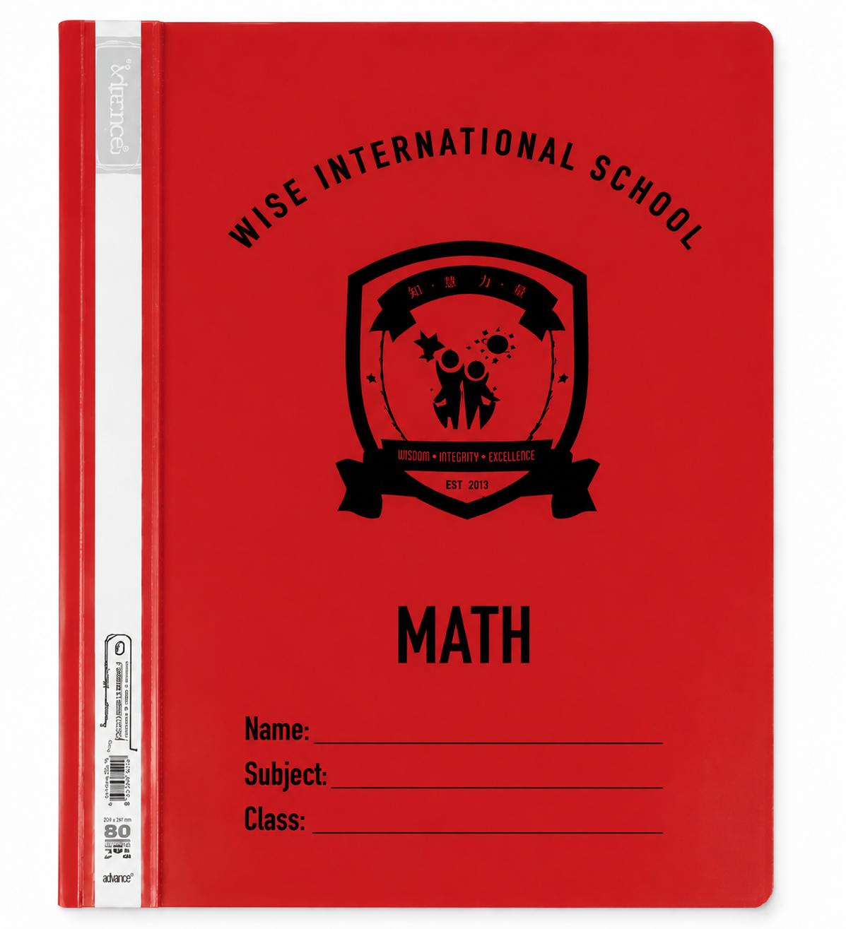 Subject Folder: Math | Red Color