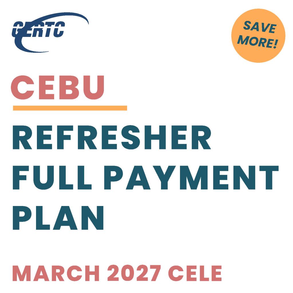 Cebu Refresher: Full Payment (Mar27)