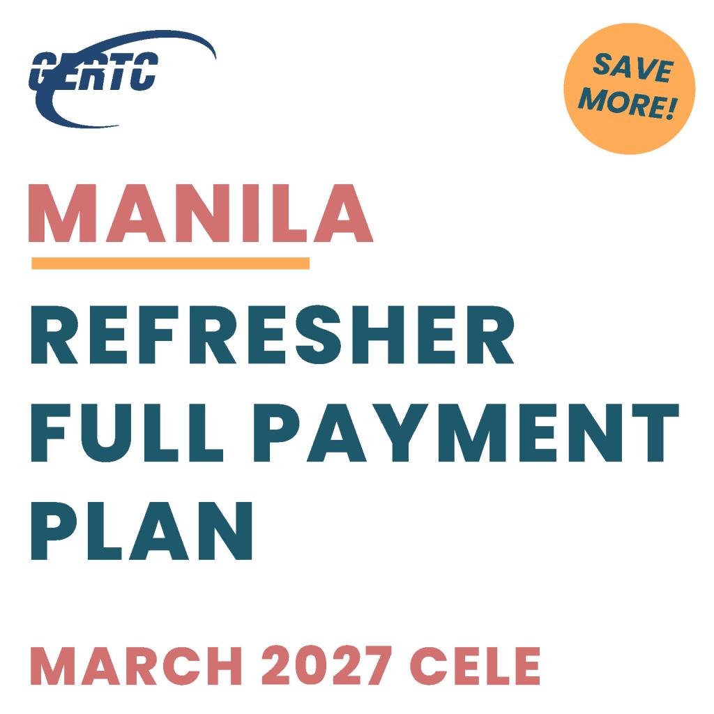 Manila Refresher: Full Payment (Mar27)