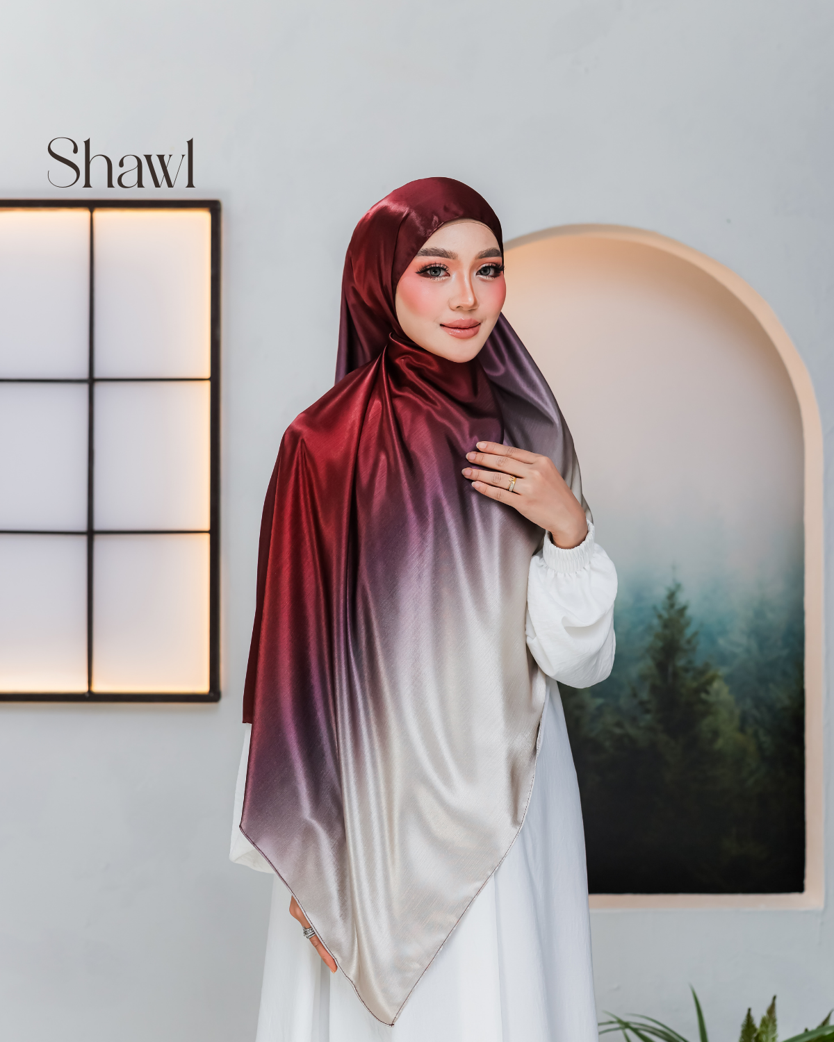 Ombre Cocoa Shawl : 2m x 0.7m