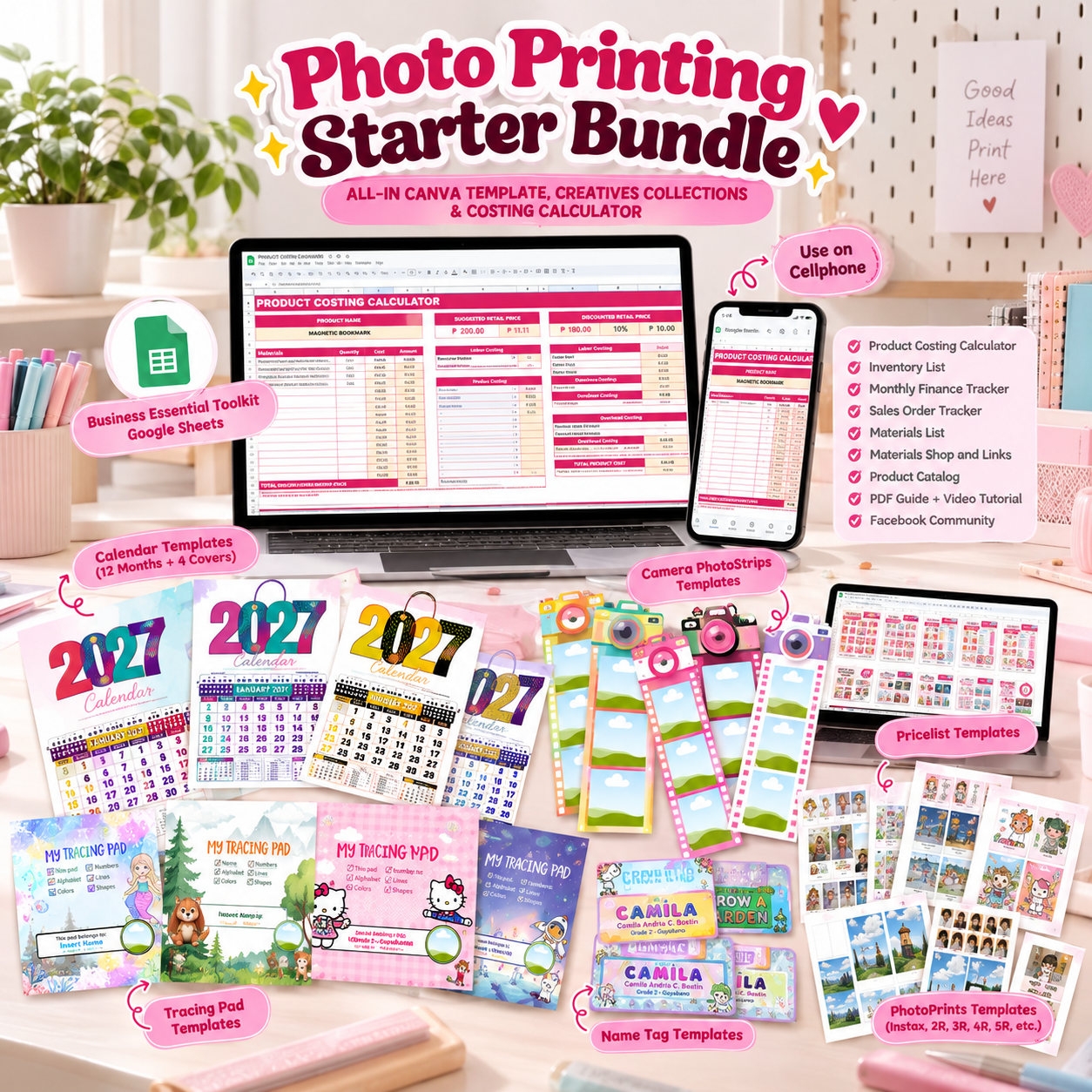 ALL-IN CANVA TEMPLATE, CREATIVES COLLECTIONS & COSTING CALCULATOR