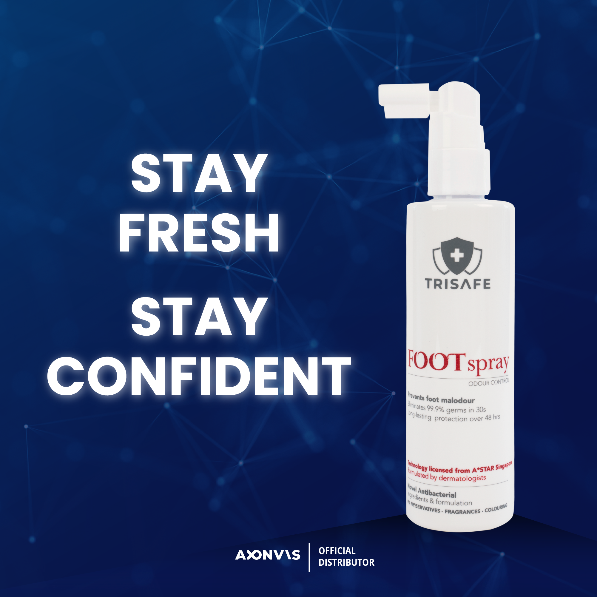 Trisafe FOOTspray Antimicrobial Foot Spray
