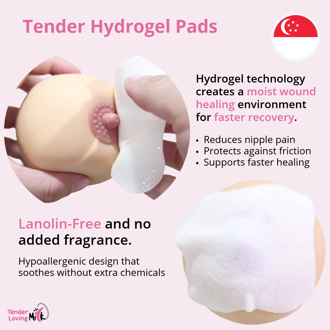 Tender Hydrogel Pads for Sore Nipples (4 pcs) Lanolin-Free • Odour-Free • Instant Cooling Relief • Clinically Inspired