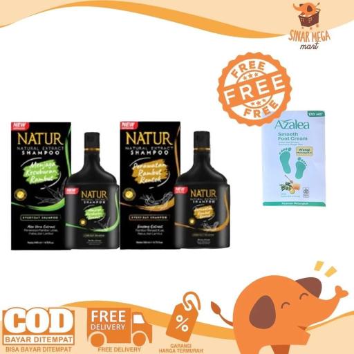 NATUR Shampoo Aloe Vera / Ginseng Extract 80ML | 140ML | 270ML - Perawatan Rambut Anti Rontok dan Ketombe - image 2