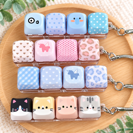 Click It Keyboard Clicker Keychain Fidget In Pastel Polka Dot Distraction Asmr Toy - image 1
