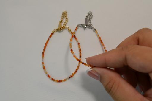 Carnelian Dainty Bracelet | Natural Crystal with Stainless Steel | Hypoallergenic, Waterproof and Anti-Tarnish - image 1