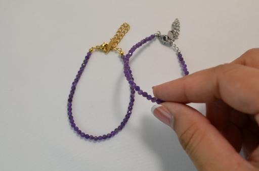 Amethyst Dainty Bracelet | Natural Crystal with Stainless Steel | Hypoallergenic, Waterproof and Anti-Tarnish - image 1