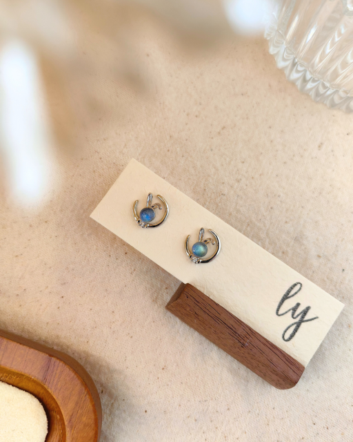 Grey Moonstone Earrings Collection · 灰月光耳饰系列 - image 3