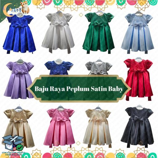 Baju Raya Baby Girl Dress Gaun Budak Baby Girl Newborn to 12 months - image 1