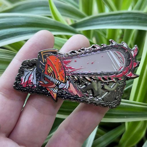Chainsaw Eyes Enamel Pin - image 1