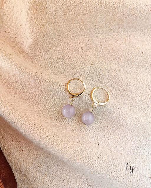 Kunzite Drop Earrings · 紫锂辉耳坠 - image 2
