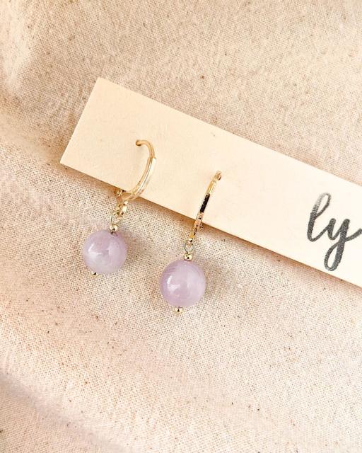 Kunzite Drop Earrings · 紫锂辉耳坠 - image 1