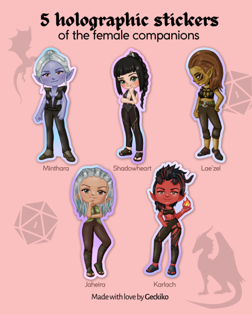 Women of BG3 Sticker Bundle (Pack of 5) - image 1